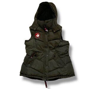 Canada Weather Gear Women's Hooded Puffer Vest XL Dark Gray Insulated Winter